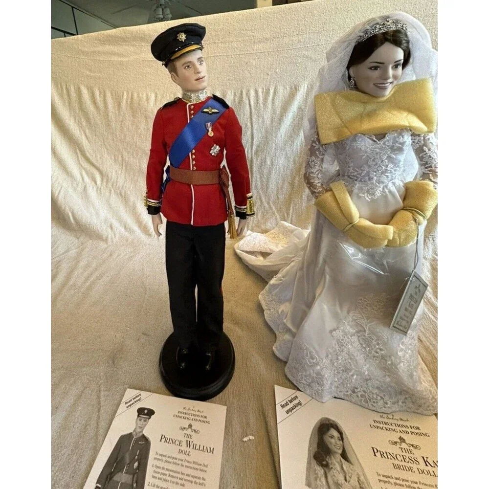 The Princess Kate Middleton Bride Prince William Groom Doll Danbury Complete